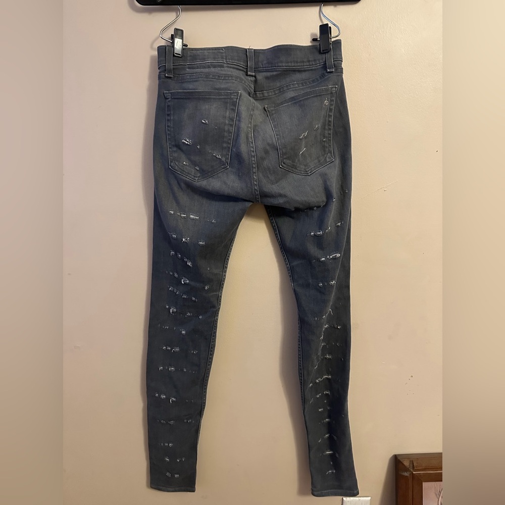 Rag & Bone Charcoal Skinny Leg Jeans - Picture 2 of 3
